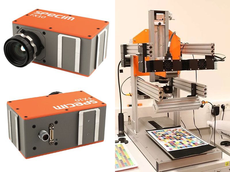 使用Specim FX10高光谱相机和强LED照明的高光谱彩色扫描仪对数字印刷工艺进行色彩控制