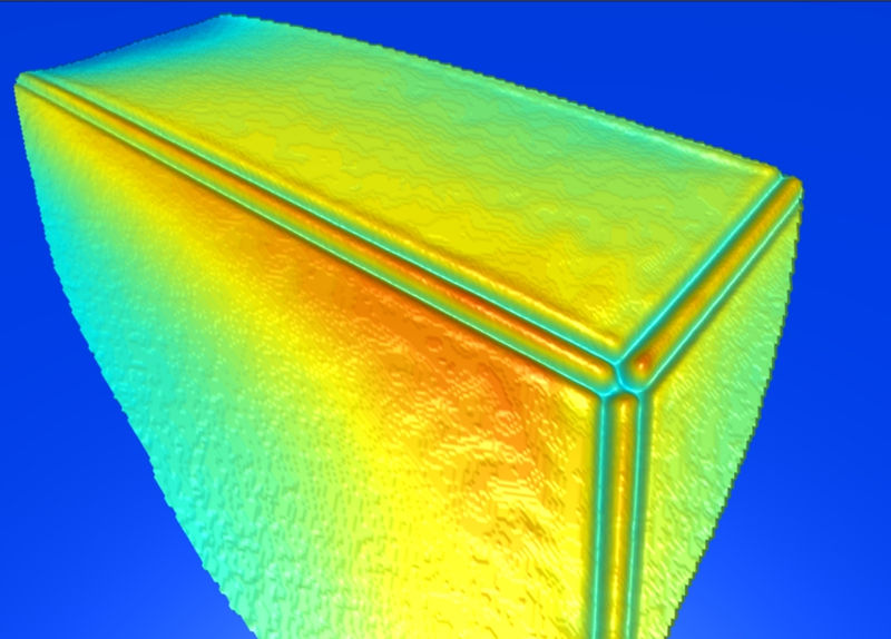 使用涂魔师3D测厚仪测量方壳电芯绝缘涂层厚度