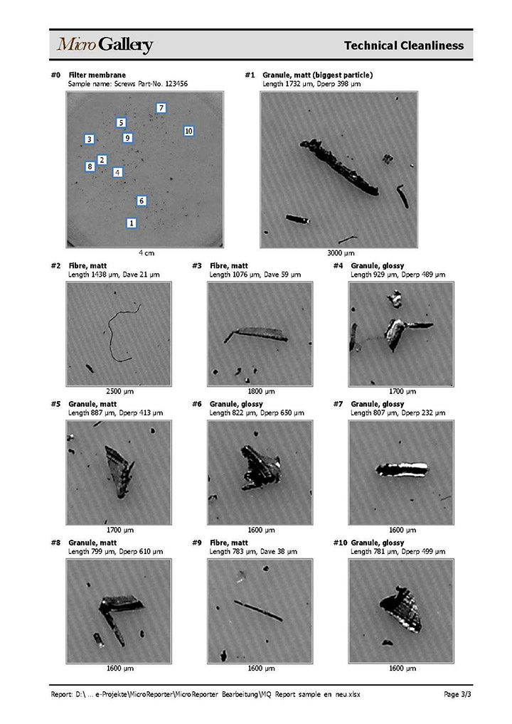 进口清洁度检测装置扫描结果