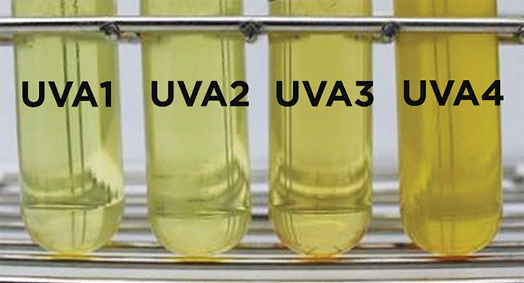 图1:供应的紫外线吸收剂的颜色